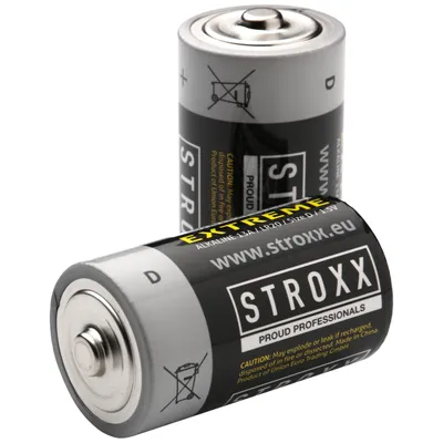 Produktbild von Stroxx Alkaline Batterie D LR20 2 Stück PET Blister langlebige Energieversorgung