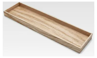 Produktbild von Rechteckiges Holztablett mit hohem Rand - 80 x 20 cm - Dekotablett in naturbelassener Ausführung