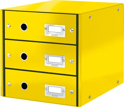 Zdjęcie produktu dla LEITZ 6048-00-16 LEITZ Szafka z szufladami Click & Store WOW, 3 szuflady, żółta