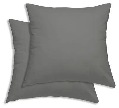 Produktbild von 2er Set Kissenbezug Kissenhülle Kopfkissenbezug Hüllen Uni Renforce Baumwolle, Farbe:grau, Größe:80x80 cm