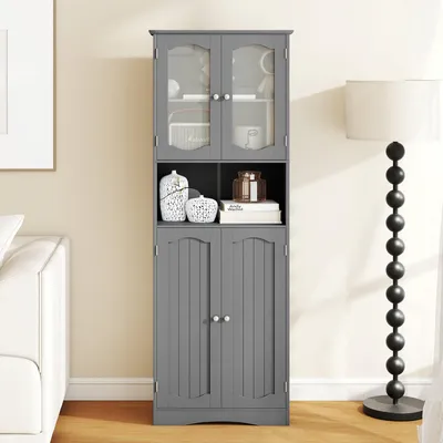 Image de Armoire de salle de bain - Meuble de rangement - Colonne de rangement - Meuble de salle de bain - Meuble sous vasque - Hauteur : 164 cm