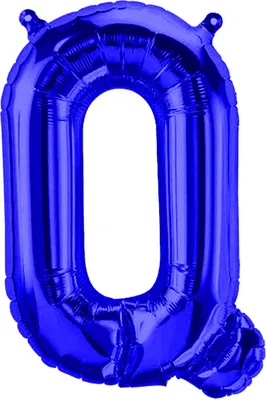 Produktbild von Folienballon Buchstabe Q, blau, ca. 40 cm, für Luftbefüllung