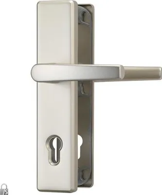 Produktbild von ABUS Schutzbeschlag HLS 214 (Ausführung: Klinke-Klinke, Oberfläche: F2 Aluminium Neusilber) Ausführung: Klinke-Klinke Oberfläche: F2 Aluminium Neusilber