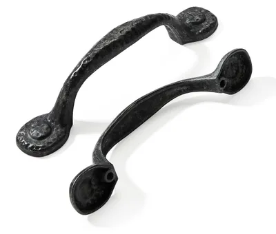 10er-Pack Schrankgriffe, antik schwarz, 76 mm Lochabstand