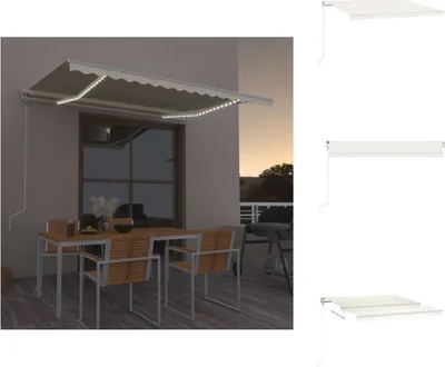 Produktbild von vidaXL Automatische Markise mit LED & Windsensor 450x300 cm Creme -  Markisen