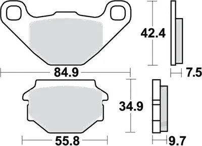 Obrázok produktu pre Brzdové doštičky na zadné koleso pre Fantic Grinta 50, rok výroby 1995–1996, brzdové doštičky od TRW –