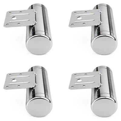 Produktbild von HOOZ® Möbelfüße Chrom 120 mm 4er Set [DESIGNFUSS] Möbelbeine Metall Ø 45 mm – Sofafüße Schrankfüße – bis 25 kg pro Fuß