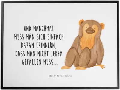 Produktbild von Mr. & Mrs. Panda Schreibunterlage Affe - Weiß - Geschenk, tischpad, Selfcare, schreibtischunterlage, Affen, Unterlage Schreibtisch, Tischunterlage, Selbstbewusstsein