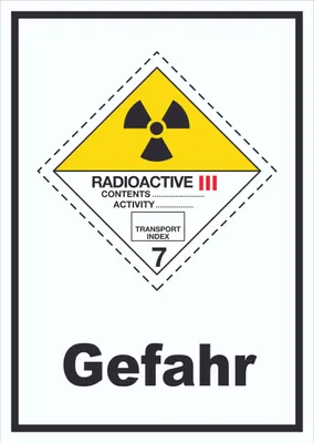 Produktbild von Schild radioaktive Stoffe Radioactive Gefahr III-GELB hochkant A0 (841x1189mm)
