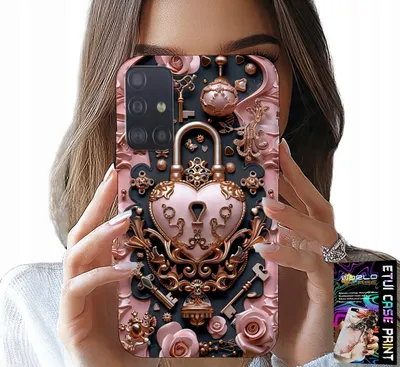 Produktbild von Etui Für Samsung Galaxy A71 - Feminine, Trendige Designs, Vorhängeschloss Herz Rose