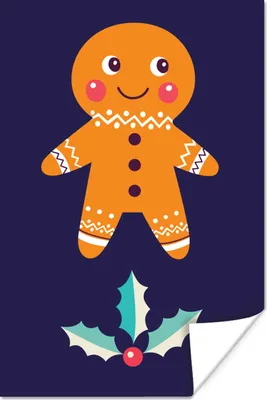 Produktbild von MuchoWow® Poster Weihnachtsillustration - Kunst - Weihnachten 120x180 cm - Kunstposter