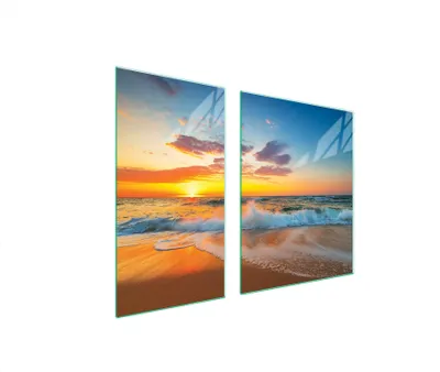 Image de Plaques de recouvrement pour cuisinière 2 pièces 90x52 Couverture de champ en vitrocéramique Planche à découper Plage Soleil