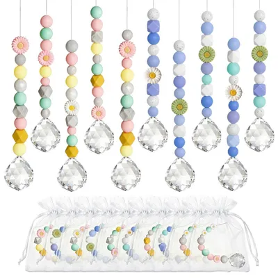 Immagine prodotto di Kit per creare decorazioni solari in cristallo, confezione da 10 pezzi, con perline e filo per decorazioni per finestre