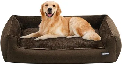 Produktbild von Hundebett, Hundebank, Hundekissen, Hundematte Abnehmbar und Waschbar, Braun, 110 x 86 x 26 cm