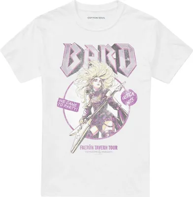 Obrázek produktu pro Dungeons & Dragons – tričko „Bard Glam Rock Tour“ pro muže/ženy Uni TV30632 (L) (bílé)