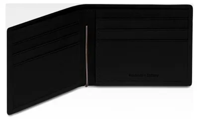 Produktbild von Geldbörse mit Geldklammer aus Nubukleder in Schwarz | Herren Portemonnaie mit Edelstahl Geldscheinklammer und RFID-Schutz