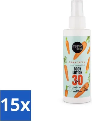 Produktbild von Organic Shop - Sonnencreme LSF 30 - Sonnenschutz - 150 ml - Vorteilspack - 15 Stücke