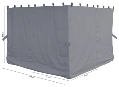 Imagen del producto de Juego de 4 paneles laterales para pérgola Firenze, color gris