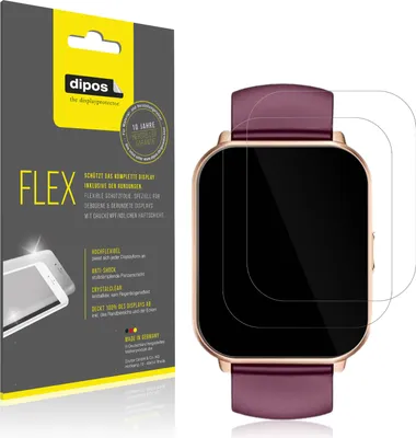Produktbild von 2x Schutzfolie für HUAKUA 1.85 Zoll Smartwatch Folie, 100% Displayabdeckung, dipos Flex