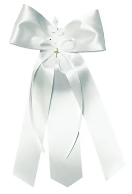Produktbild von Schleife Satin weiß 55401504 f. Kommunionkerze