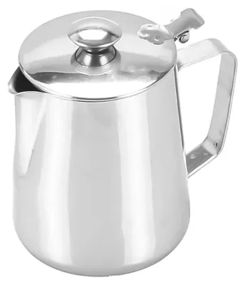 Milchaufschäumer aus Edelstahl, 600 ml, mit Deckel und Ausgießer