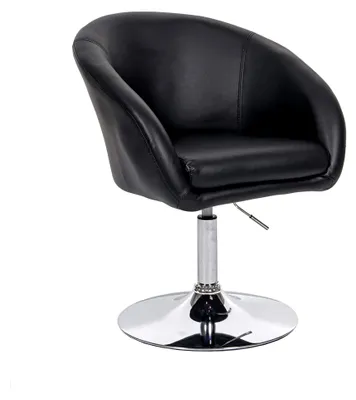 Produktbild von Esszimmerstuhl, Küchenstuhl, drehbarer Loungesessel, höhenverstellbar - Kunstleder schwarz