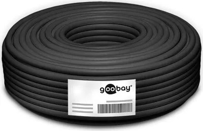 Zdjęcie produktu dla Goobay 77624 Zewnętrzny kabel sieciowy CAT 6, S/FTP (PiMF), czarny, 100 m - CU, AWG 24/1 (pełny), PE
