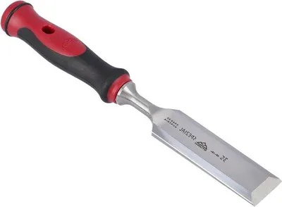 Produktbild von Houtbeitel 35 mm mit silber-roter und schwarzer Farbe, bequemer Griff