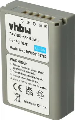 Produktbild von vhbw Akku kompatibel mit Olympus OM-D E-M5, E-M1 Kamera (850 mAh, 7,6 V, Li-Ion), Infochip
