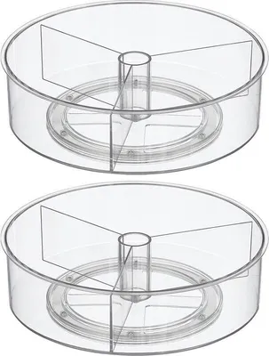 Produktbild von Ordnungssystem Drehteller Snackteller 2er Set drehbar mDesign Teller Transparent