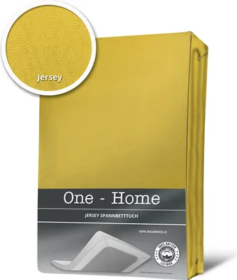 A folded yellow fitted sheet is shown against a white background, with a close-up inset of the fabric texture.