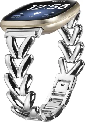 Image de INF Bracelet de montre pour Fitbit Versa 4 en acier inoxydable Argent