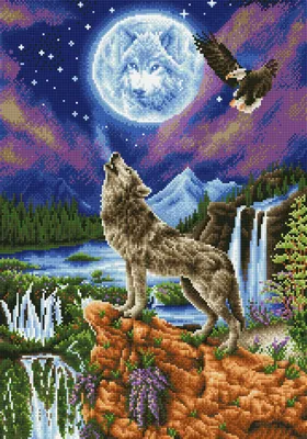 Produktbild von Diamond Dotz Mystic Wolf, Erwachsener, Animals, Wolf, Mehrfarbig, Zwischen, 470 mm