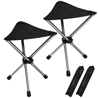 Produktbild von Faltbare Dreibein-Hocker - Set von 2 - Ultraleicht - 150 kg Tragkraft
