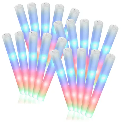 Produktbild von com-four® 20x LED-Leuchtstab aus Schaumstoff, Farbflash-Stick RGB 40 cm
