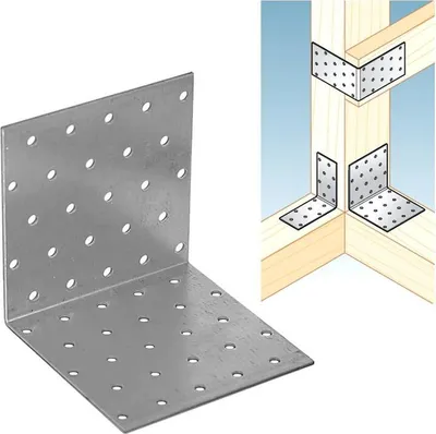 Produktbild von Lochplattenwinkel Winkelverbinder Holzverbinder Bauwinkel Winkel Verbinder 10x10x10cm