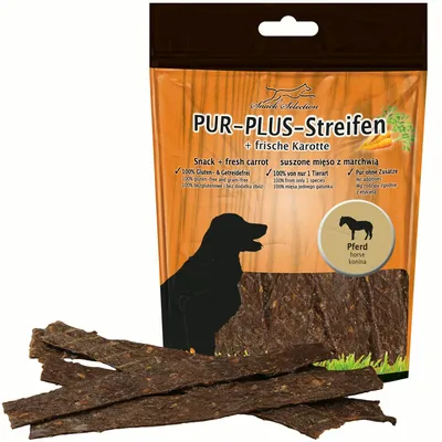 Produktbild von 1 x 100g PUR-Plus-Streifen Pferd + Karotte Kaustreifen