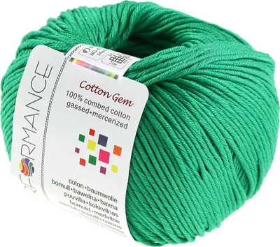 50g Strickgarn Cotton Gem Baumwolle Häkelgarn grün