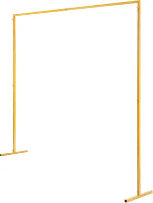 Zdjęcie produktu dla Łuk ślubny – kwadratowa metalowa rama tła / łuk ślubny – 2×2 m – regulowana wysokość 106,5–200 cm – żelazo – nośność 5 kg – złoty