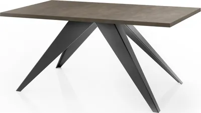 Obrázek produktu pro Jídelní stůl Vance v moderním stylu, Obdélníkový stůl - Rozkládací od 160 cm do 260 cm, Kovové nohy s práškovým nástřikem černé barvy - 160 x 90 cm - Chicago beton šedý