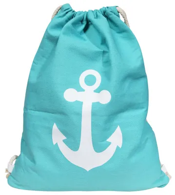 Produktbild von Turnbeutel Hipster Jutebeutel Sportbeutel Jute Rucksack Tasche mint Anker