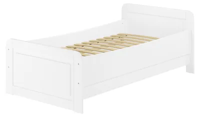 Produktbild von Weißes Seniorenbett extra hoch 90x200 Zubehör wählbar V-60.42W-09Federleisten