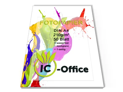 Produktbild von 50 Blatt Fotopapier A4 210g/m² glossy 1-seitig beschichtet