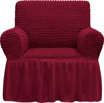 Obrázek produktu pro Stretch Sofa Cover Sofa Seat Cushion Cover Pleated Ruffle Skirt Sofa Cover European Style Chair Cover (1-Seater, Wine Red )