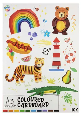 Immagine prodotto di Cartoncino colorato A3, 10 fogli - 10 colori, 300 g/m²