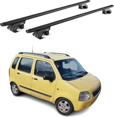 Image de Barres de toit transversales pour Suzuki Break R+ MM 2000-2008 Alu Noir 2x ABE