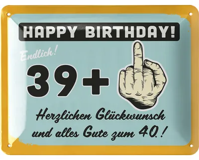 Produktbild von LANOLU Blechschild Schild 40 Geburtstag, Schild 40 Jahre, Geschenke für den 40 Geburtstag Mann, lustiges Schild 40 Geburtstag 15x20cm