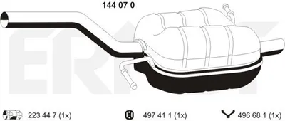 Produktbild von ERNST 144070 Endschalldämpfer für VW Passat Variant (3C5) Auspuff