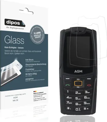 Produktbild von 2x Schutzfolie für AGM M6 SE - Anti-Shock 9H Folie dipos Glass Kunststoffglas