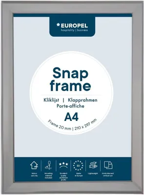 Produktbild von EUROPEL Plakatrahmen DIN A4 20 mm silber eloxiert